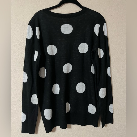 Charming Charlie Polka Dot Crew Neck Sweater Size Large - Picture 4 of 4